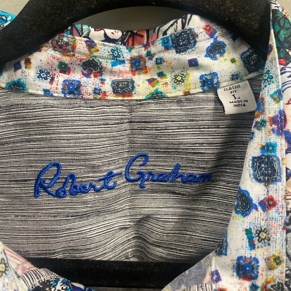 Robert Graham Men’s Living Art Button Down Shirt Size Large - Picture 4 of 11